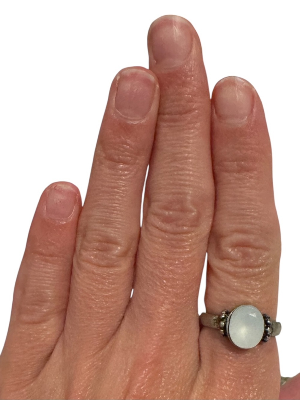 Silver Ring with White Stone - Women's Fashion Jewelry